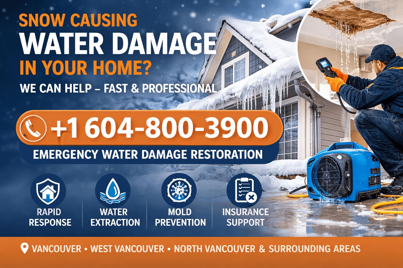 Snow And Water Damage In Vancouver What To Do If Your Home Is Affected
